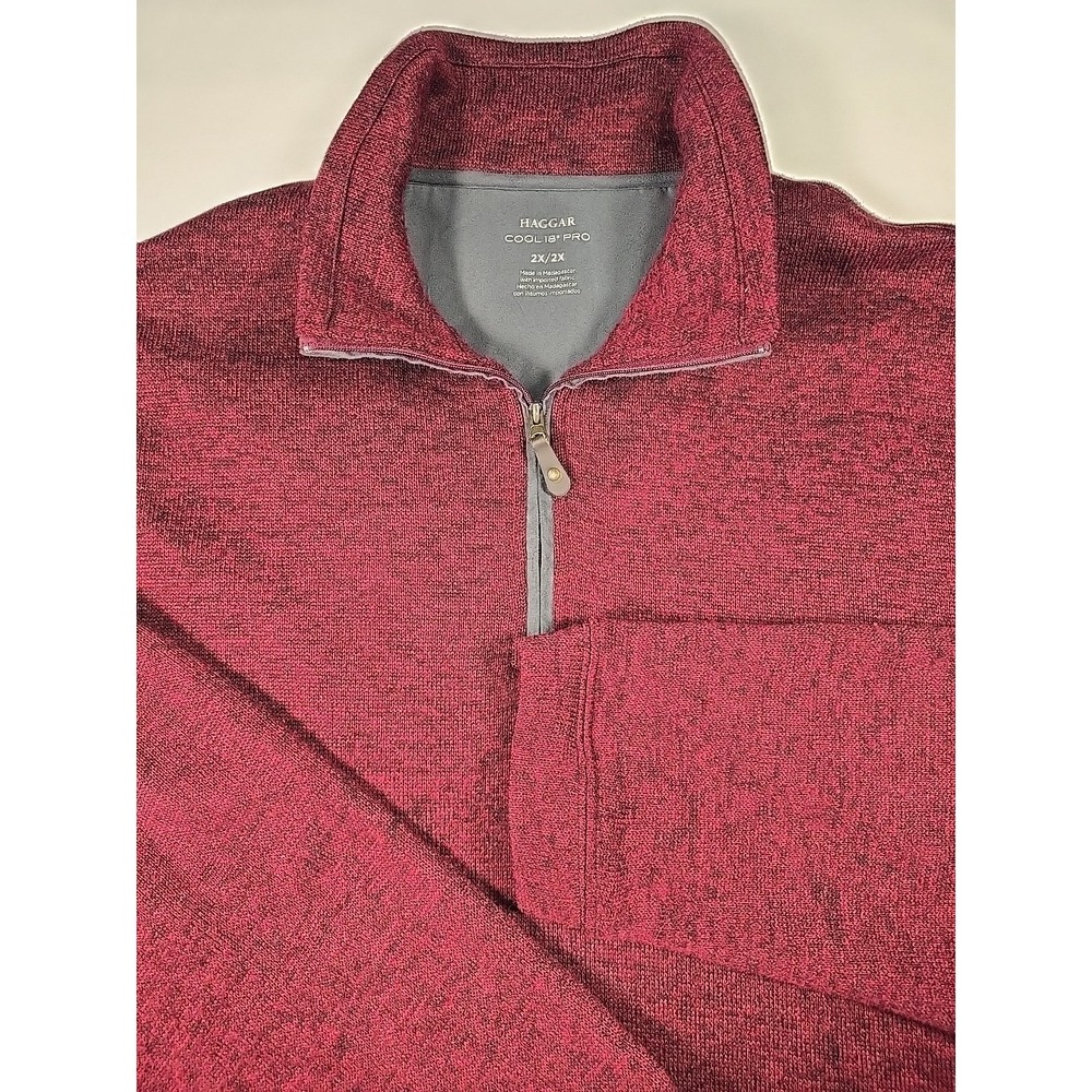 Haggar Cool 18 Pro 1/4 Zip Fleece Sweater 2XL Golf Men's